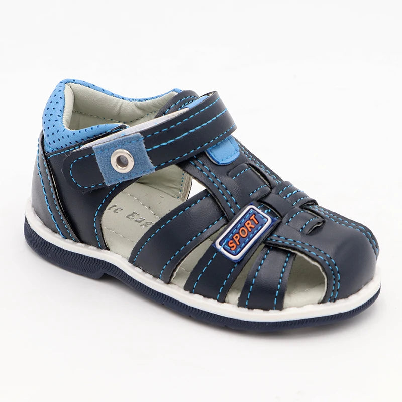 Boys' Eagle Orthopedic Sandals: PU Leather, Closed Toe