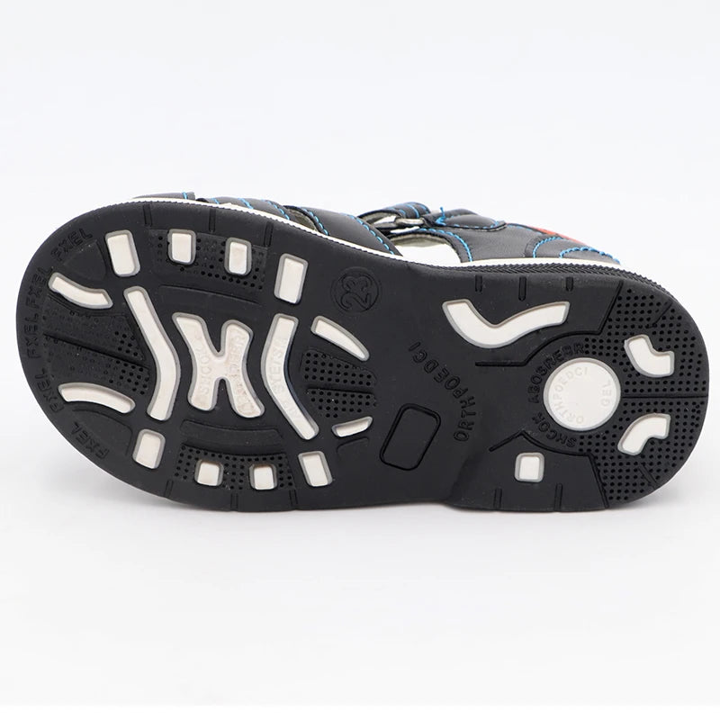 Boys' Eagle Orthopedic Sandals: PU Leather, Closed Toe