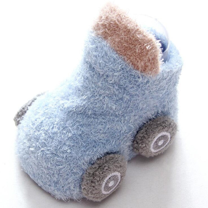Non-slip Glue Cartoon Car Socks For Baby