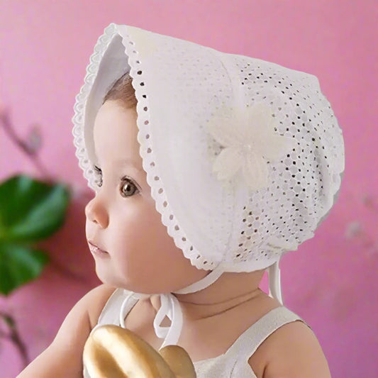 Summer Lace Flower Hollow Baby Cap: Cute Princess Hat