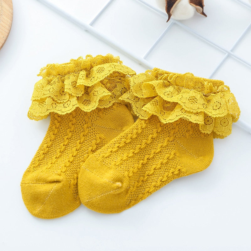 Lace Ruffle Socks For Girls