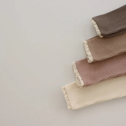 Baby Knitted Candy Color Pants - Toddler Girls Ribbed Leggings