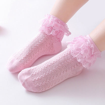 Lace Ruffle Socks For Girls