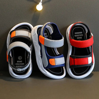 Summer Leather Sandals: Kids' Flat Non-slip Casual Toddler Sandals