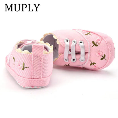 White Lace Floral Baby Girl Shoes