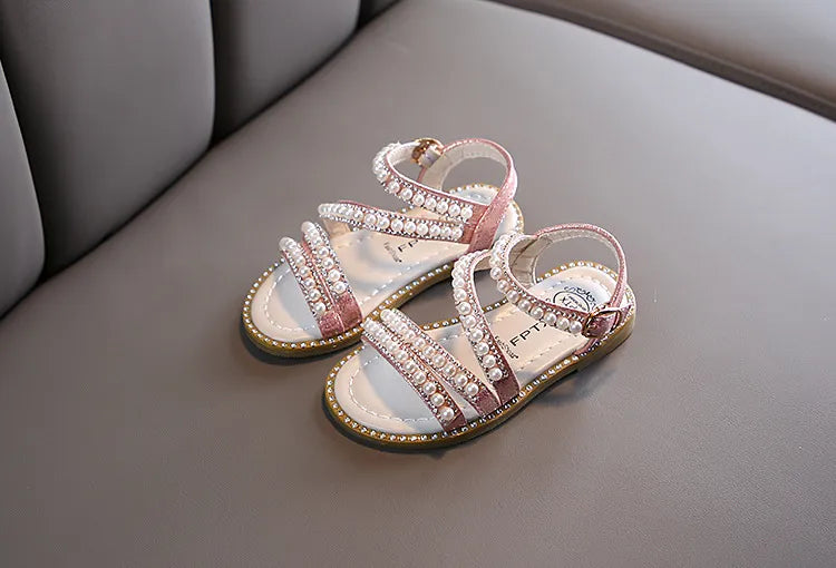Bling Rhinestone Princess Sandals: Fashionable Summer Shoes for Little