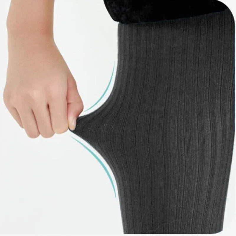 Solid Cotton Knitted Girls' Tights - Cozy Leggings for Kids
