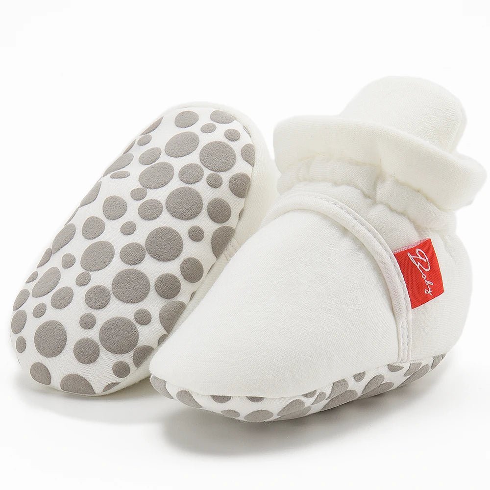 Baby Girls and Boys Cotton Sole Sock Shoes