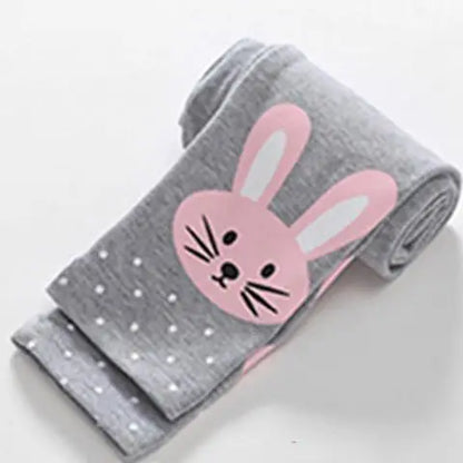 Girls' Spring Leggings - Cartoon Print Skinny Pants