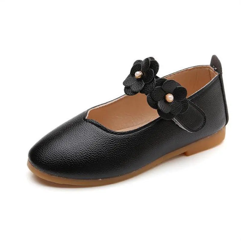 Girls Princess Leather Sandals: Elegant White Shoes for Weddings, School, and Fashion