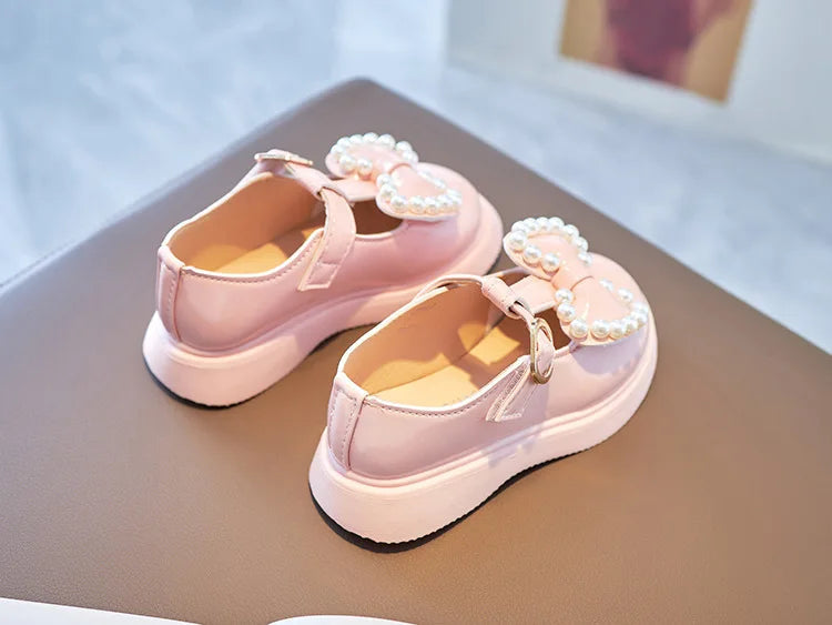 Girls Princess Flats with Bow-knot & Pearls