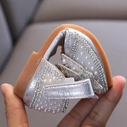 Summer Princess Sandals: Sequin Bow Rhinestone Flat Girls' Shoes