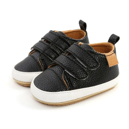 Rubber Sole Baby Sneakers - Solid Color Non-Slip Shoes
