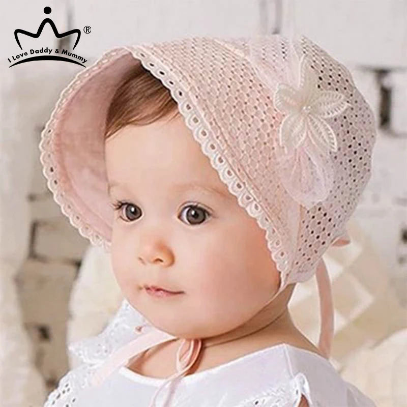Summer Lace Flower Hollow Baby Cap: Cute Princess Hat