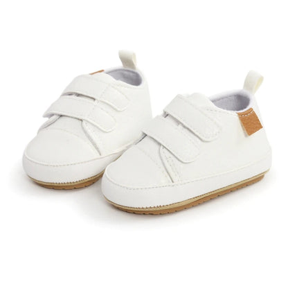 Rubber Sole Baby Sneakers - Solid Color Non-Slip Shoes