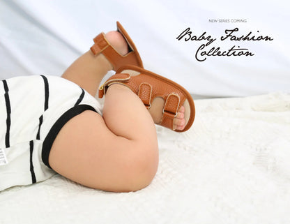 New Baby Sandals: PU Soft Sole Anti-Slip Infant First Walker Crib Shoes