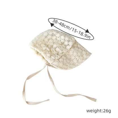 Summer Lace Flower Baby Hat: Princess Infant Sun Cap