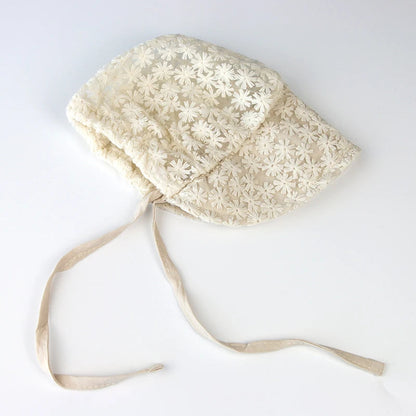 Summer Lace Flower Baby Hat: Princess Infant Sun Cap