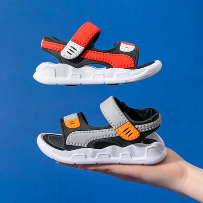 Summer Leather Sandals: Kids' Flat Non-slip Casual Toddler Sandals