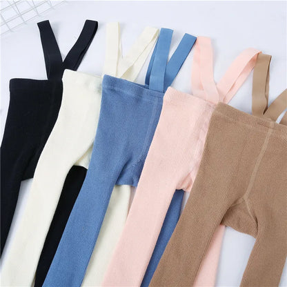 Plain Tights With Shoulder Straps for Newborn-3 years old