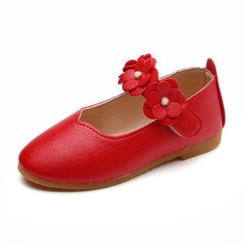 Girls Princess Leather Sandals: Elegant White Shoes for Weddings, School, and Fashion