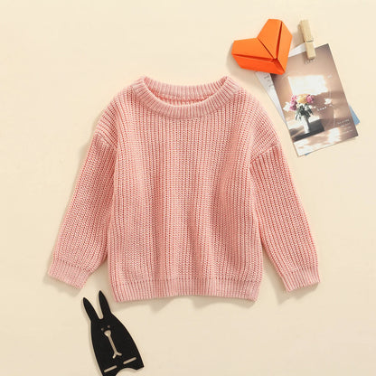 Autumn Long-Sleeved Knitted Sweater for Babies