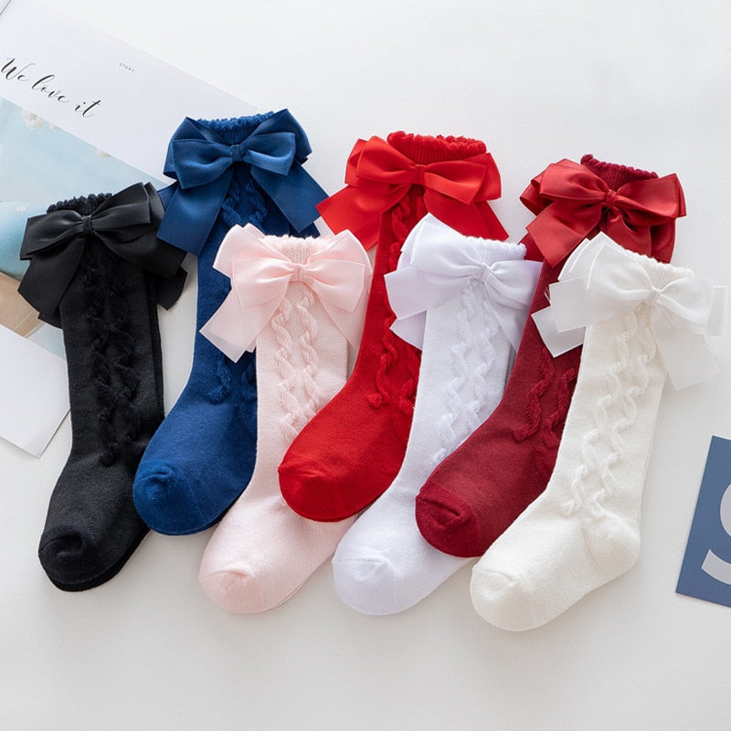 Socks of Cotton  With Big Bow Soft For Girls