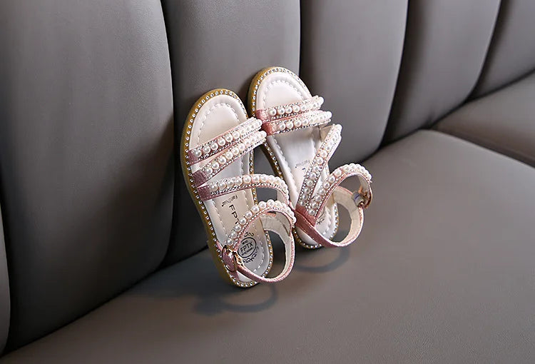 Bling Rhinestone Princess Sandals: Fashionable Summer Shoes for Little