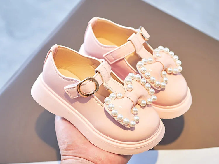 Girls Princess Flats with Bow-knot & Pearls