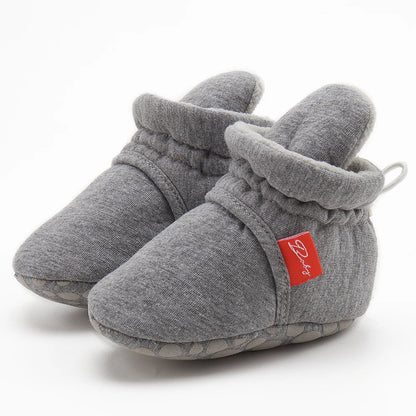 Baby Girls and Boys Cotton Sole Sock Shoes
