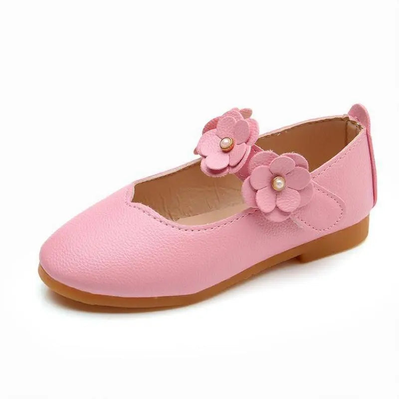 Girls Princess Leather Sandals: Elegant White Shoes for Weddings, School, and Fashion