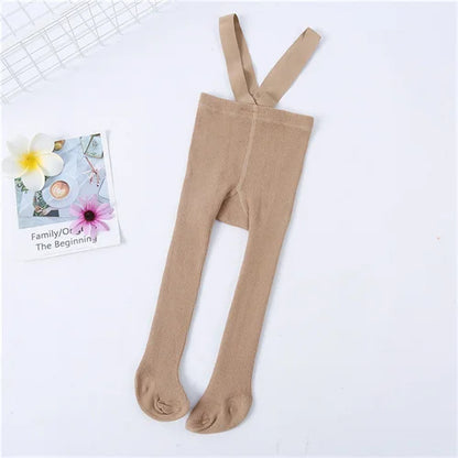 Plain Tights With Shoulder Straps for Newborn-3 years old