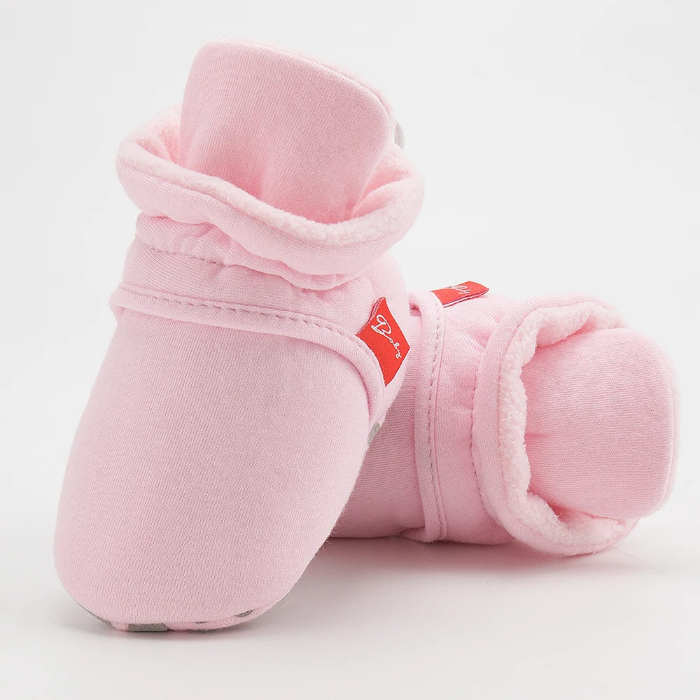 Baby Girls and Boys Cotton Sole Sock Shoes