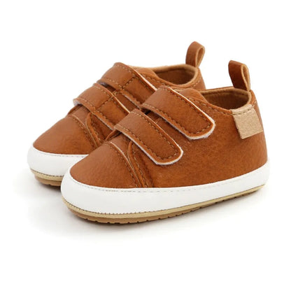 Rubber Sole Baby Sneakers - Solid Color Non-Slip Shoes