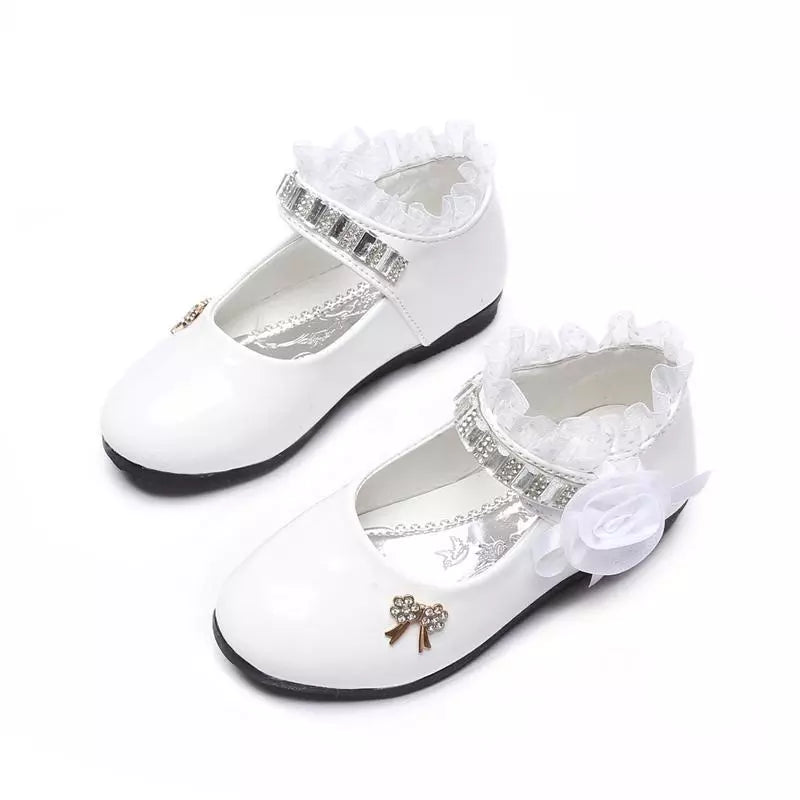 Cute Bowknot Rhinestone Flower Shoes (3-11 Years)