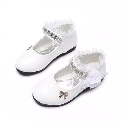 Cute Bowknot Rhinestone Flower Shoes (3-11 Years)