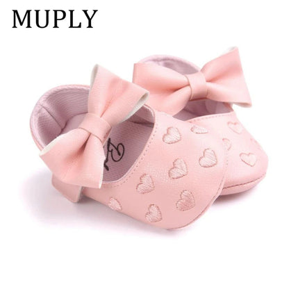 PU Leather Baby Moccasins - Bow Fringe Crib Shoes