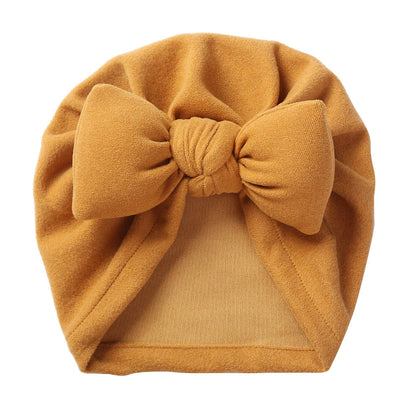 Cashmere Baby Hat: Warm Bow Topknot Bonnet