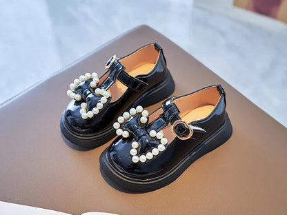 Girls Princess Flats with Bow-knot & Pearls