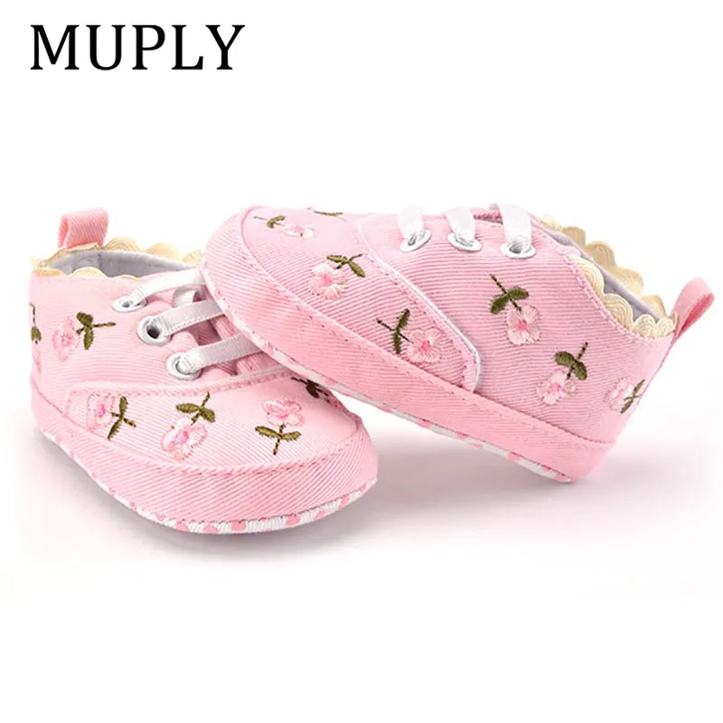 White Lace Floral Baby Girl Shoes