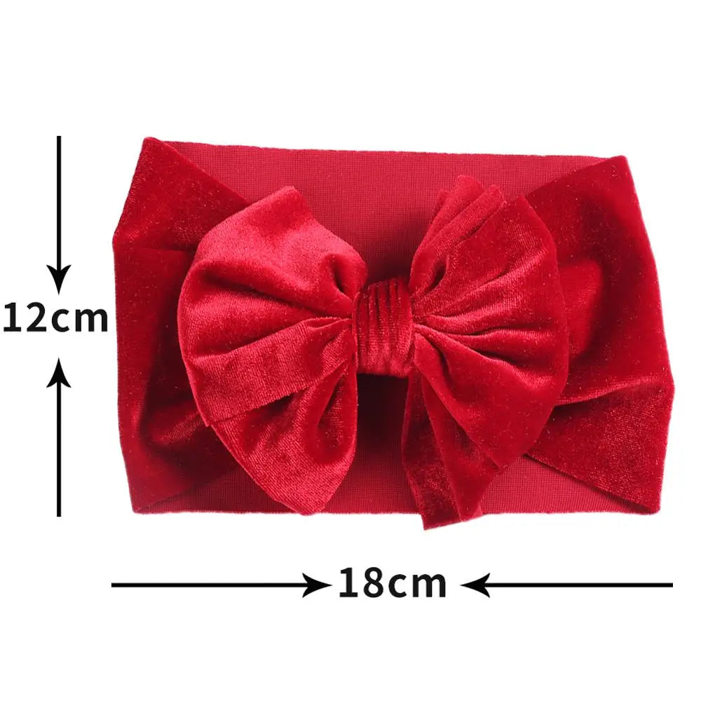Solid Velvet Baby Bow Headband - Winter Hair Accessory