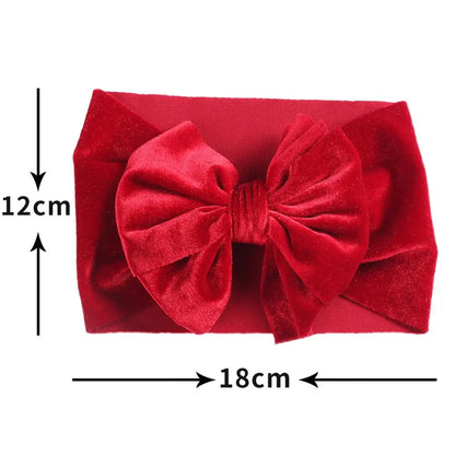 Solid Velvet Baby Bow Headband - Winter Hair Accessory