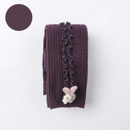 Cozy Ribbed Cotton Tights for Baby Girls - Stylish Warmth in Every Color