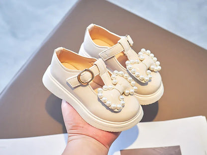 Girls Princess Flats with Bow-knot & Pearls