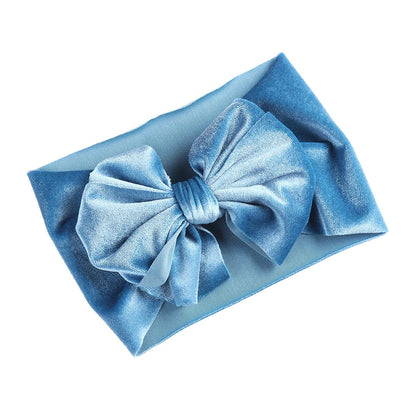 Solid Velvet Baby Bow Headband - Winter Hair Accessory