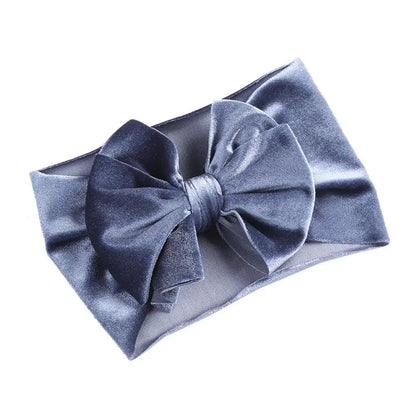 Solid Velvet Baby Bow Headband - Winter Hair Accessory