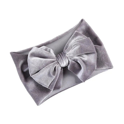 Solid Velvet Baby Bow Headband - Winter Hair Accessory