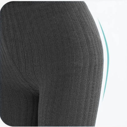 Solid Cotton Knitted Girls' Tights - Cozy Leggings for Kids