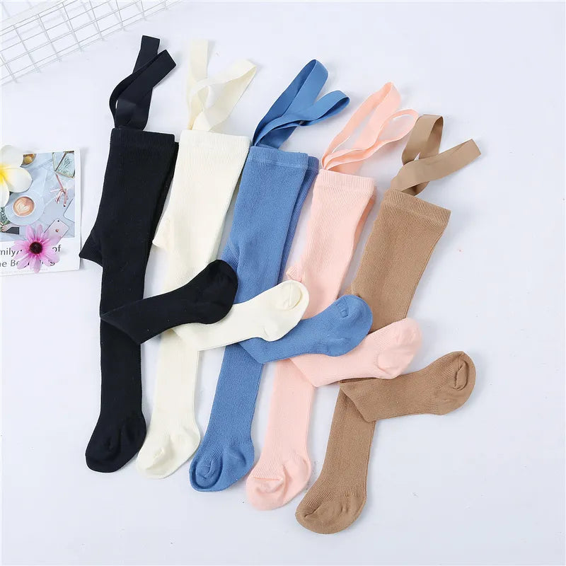 Plain Tights With Shoulder Straps for Newborn-3 years old