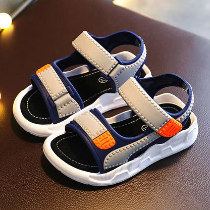 Summer Leather Sandals: Kids' Flat Non-slip Casual Toddler Sandals
